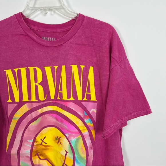 Nirvana Colorful Crewneck Graphic Licensed Band Tee - Picture 2 of 8